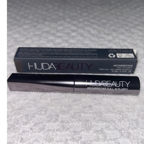 Huda Beauty Bombbrows Full N' Fluffy Fiber Gel - 6 Rich Brown Eyebrow Gel - Picture 1 of 2